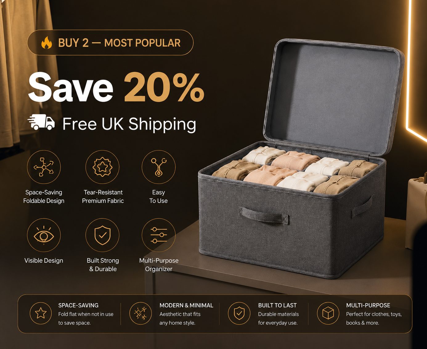 Premium Foldable Storage Organiser
