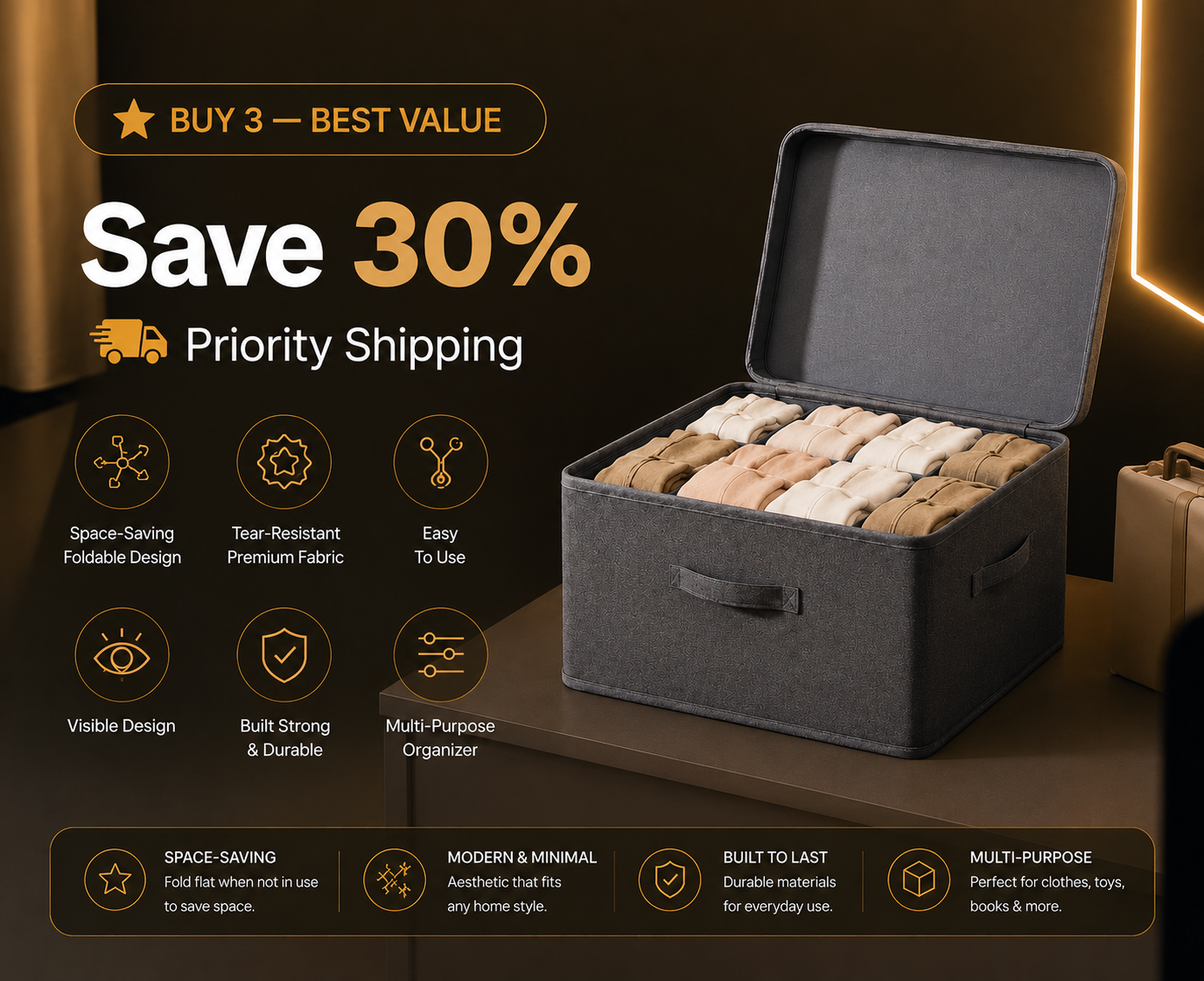 Premium Foldable Storage Organiser