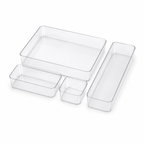 4-Piece Clear Drawer Organiser Set