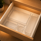 4-Piece Clear Drawer Organiser Set