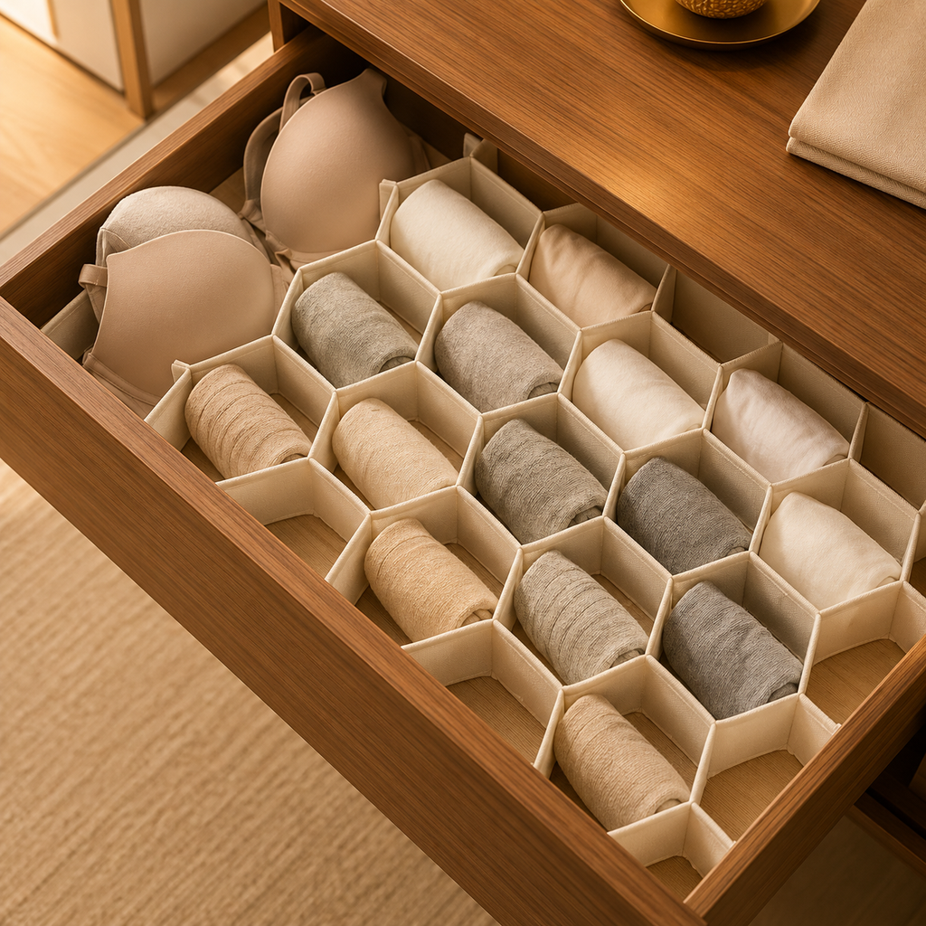 Honeycomb Drawer Dividers, Customized Underwear and Sock Organization, 18