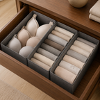 3PC Fabric Underwear Storage Box Drawer Organizers for Closet Organization and Storage of Socks Underwear Ties and More