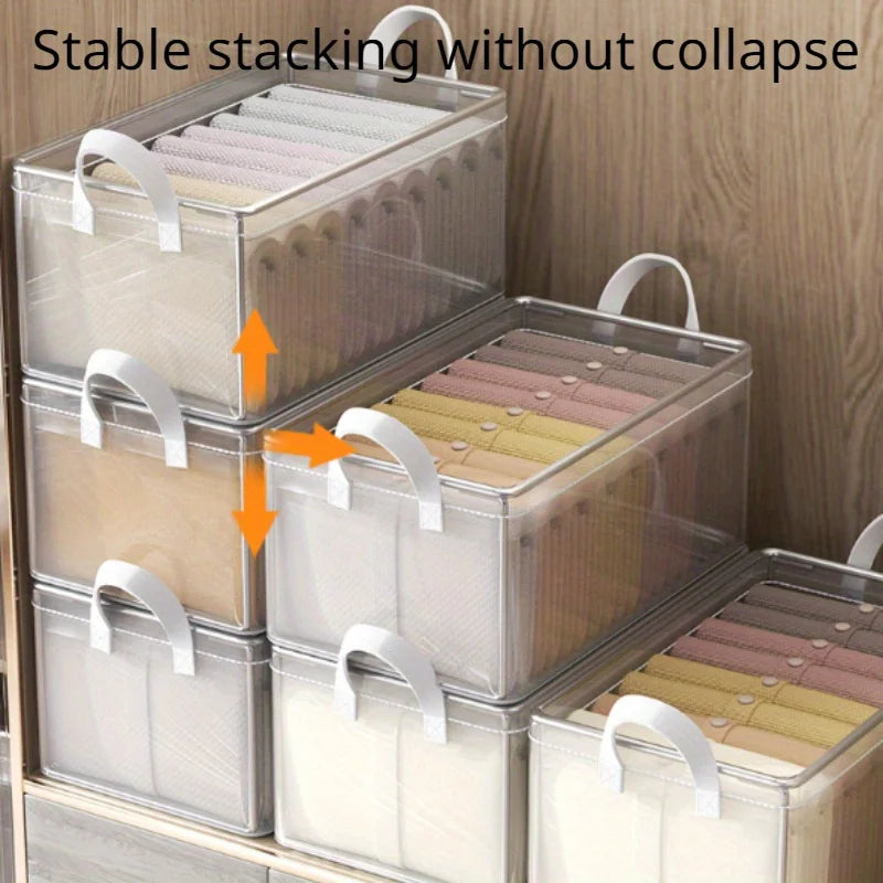 1 Pc Transparent PVC Solid Steel Frame Storage Box,waterproof,underwear Storage Basket,suitable for Home and Dormitory Use