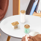 3-Piece Cotton Swab Holder Set, Bathroom Dispenser, Cotton Ball Storage Box, Cotton Swabs, Cotton Pads, and Dental Flossers