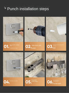 Tool-free kitchen shelf, kitchen accessories, multifunctional wall-mounted chopstick tube, storage for knives and tools