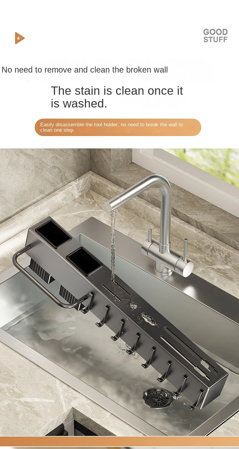 Tool-free kitchen shelf, kitchen accessories, multifunctional wall-mounted chopstick tube, storage for knives and tools
