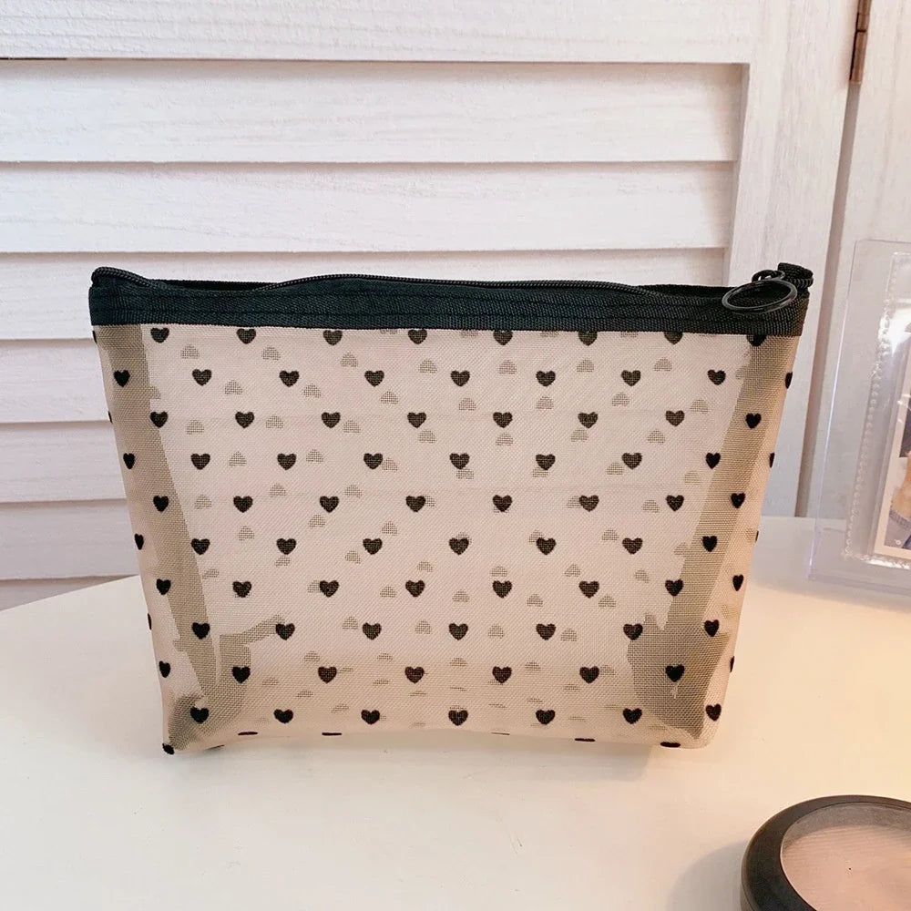 1Pcs Female Make Up Pouch Portable Small Large Toiletry Beauty Case Women Mesh Cosmetic Bag Travel Storage Makeup Bag Organizer