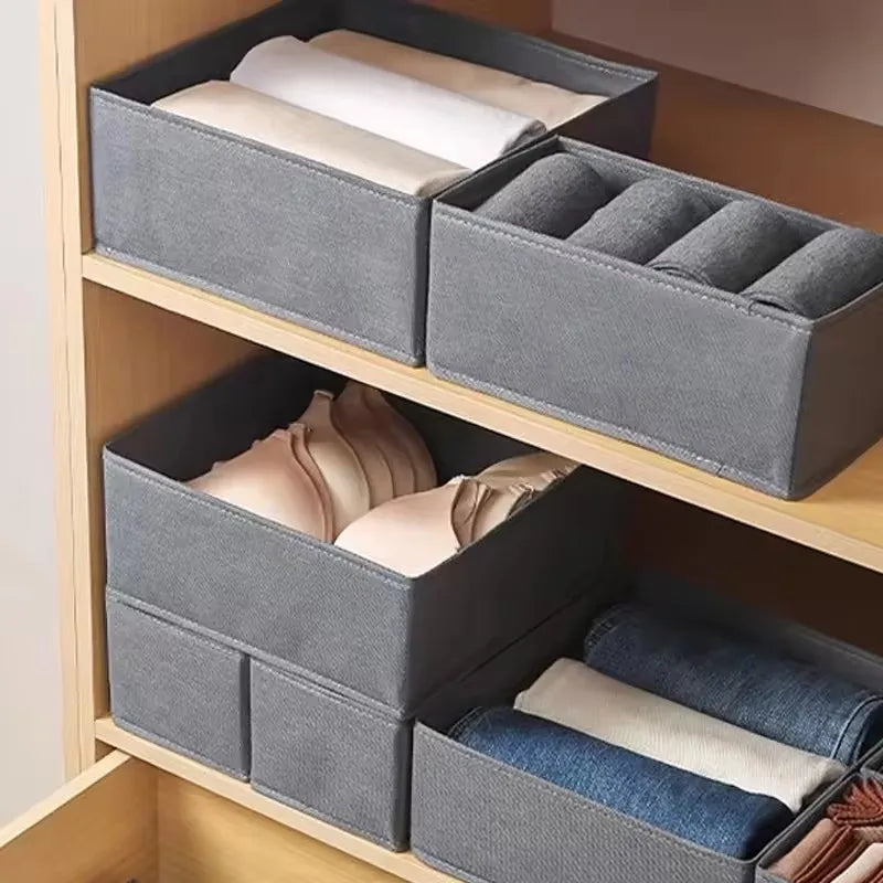 3PC Fabric Underwear Storage Box Drawer Organizers for Closet Organization and Storage of Socks Underwear Ties and More