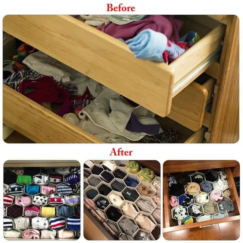 Honeycomb Drawer Dividers, Customized Underwear and Sock Organization, 18