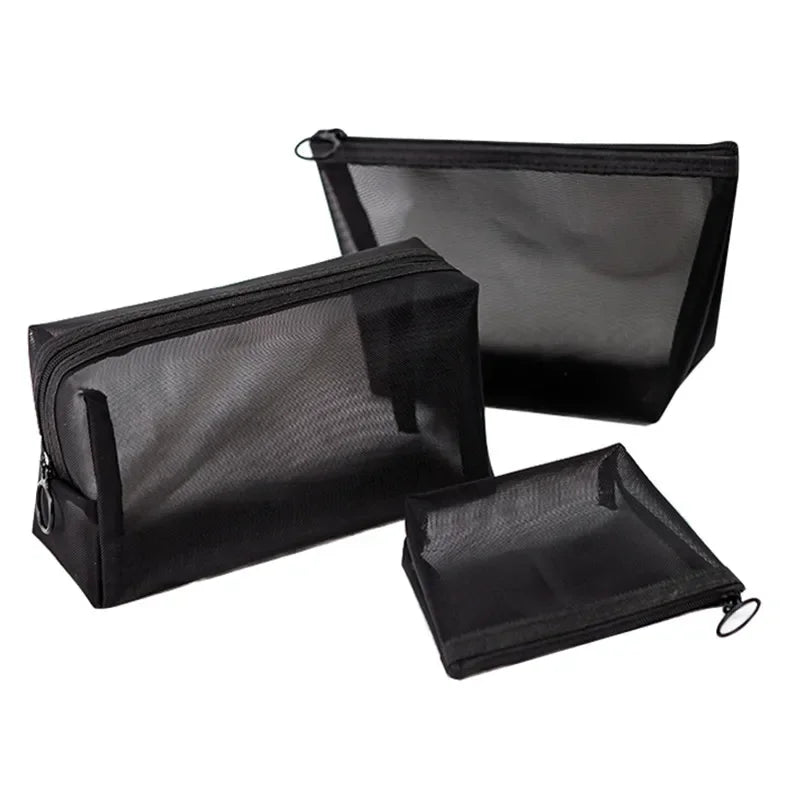1Pcs Female Make Up Pouch Portable Small Large Toiletry Beauty Case Women Mesh Cosmetic Bag Travel Storage Makeup Bag Organizer