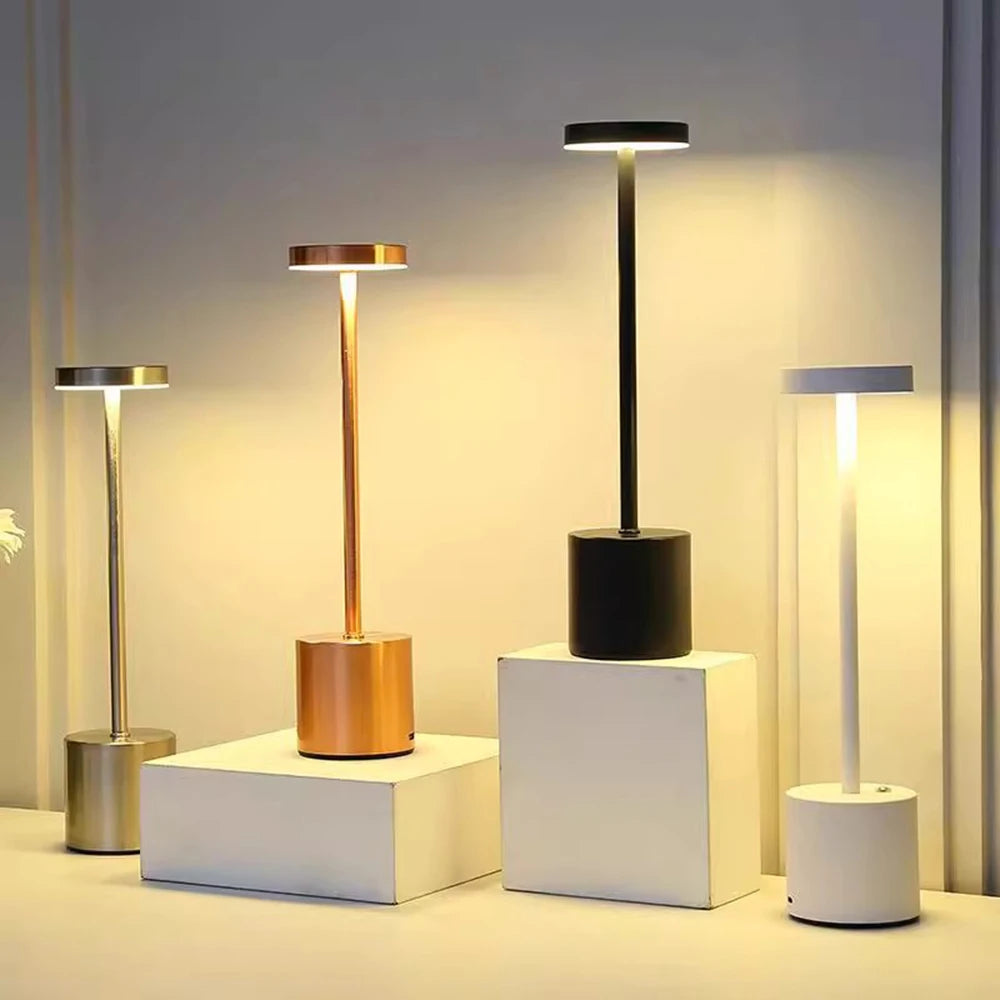 Portable LED Cordless Touch Table Lamps Rechargeable Desk Lamp 3Colors Adjustable Bedside Creative Ambient Light  for Room Decor