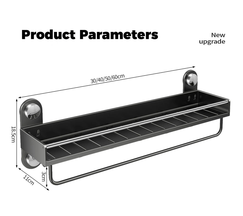 No Drill Bathroom Rack Bathroom Shelf Toilet Stainless Steel and Carbon Steel Hanging Rack Bathroom Organizer Hang On The Wall