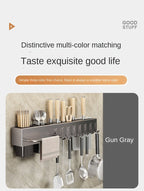 Tool-free kitchen shelf, kitchen accessories, multifunctional wall-mounted chopstick tube, storage for knives and tools