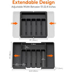 Expandable Cutlery Drawer Organizer, Adjustable Kitchen Utensil Tray Set, Compartment Flatware Storage Divider