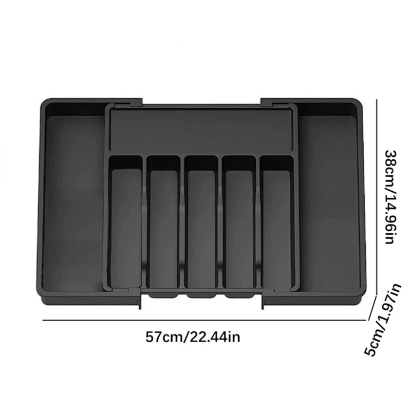 Expandable Cutlery Drawer Organizer, Adjustable Kitchen Utensil Tray Set, Compartment Flatware Storage Divider