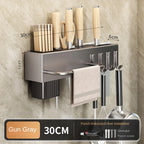 Tool-free kitchen shelf, kitchen accessories, multifunctional wall-mounted chopstick tube, storage for knives and tools