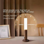 Rechargeable Wall Sconces Magnetic Wall LightsNight Light Motion Sensor Night Lights Wooden Wall Lighting for Bedroom Stair