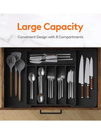 Expandable Cutlery Drawer Organizer, Adjustable Kitchen Utensil Tray Set, Compartment Flatware Storage Divider