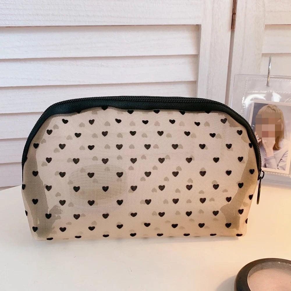 1Pcs Female Make Up Pouch Portable Small Large Toiletry Beauty Case Women Mesh Cosmetic Bag Travel Storage Makeup Bag Organizer