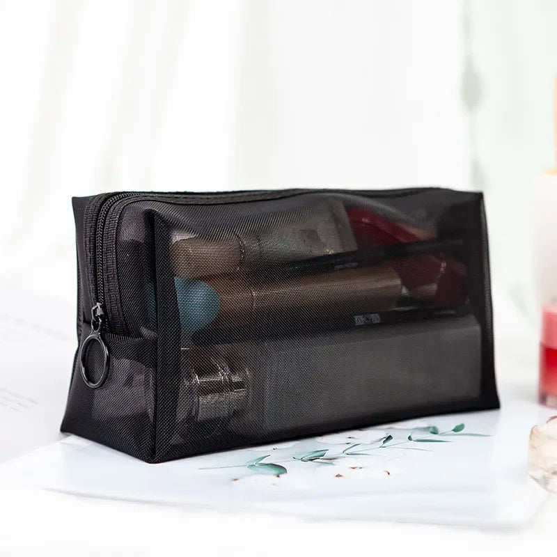 1Pcs Female Make Up Pouch Portable Small Large Toiletry Beauty Case Women Mesh Cosmetic Bag Travel Storage Makeup Bag Organizer