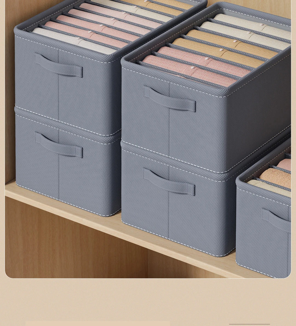 Thickened Pants Storage Box Foldable 9/7/6 Grids Organizer for Jeans Sweatshirt Shirt Wardrobe Organizers of Cabinets and Drawer