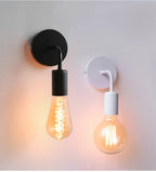 Nordic Modern Wall Lamp Iron Black E27 Indoor Lighting Bedside Bedroom Bathroom Lamp Sconce Wall Light Fixture Industrial Decor