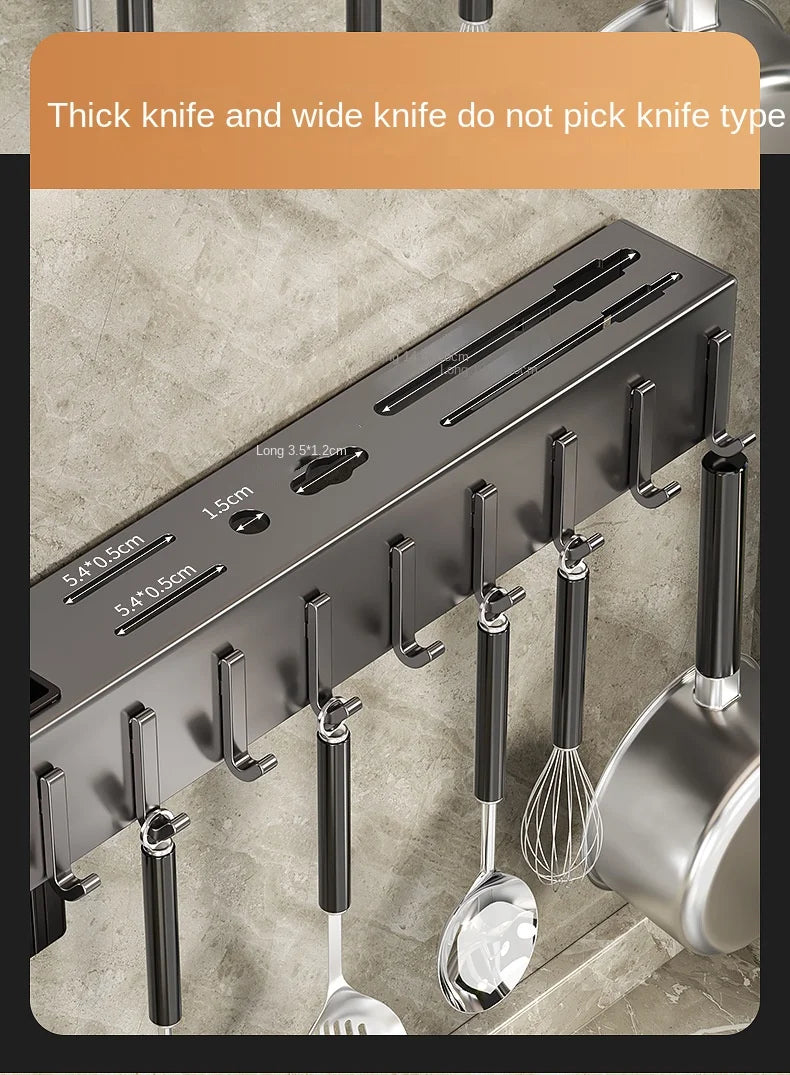 Tool-free kitchen shelf, kitchen accessories, multifunctional wall-mounted chopstick tube, storage for knives and tools