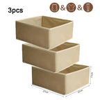 3PC Fabric Underwear Storage Box Drawer Organizers for Closet Organization and Storage of Socks Underwear Ties and More