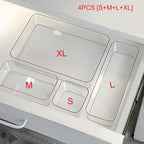 4-Piece Clear Drawer Organiser Set