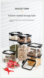 Sealed Jars Kitchen Grain Storage Organizer Large Tank Plastic Moisture-proof Storage Box Household Seasoning Jars Set