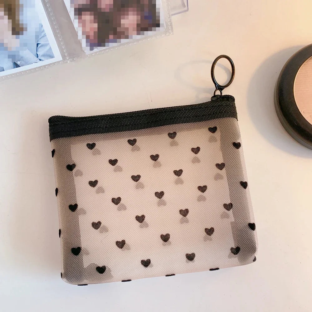 1Pcs Female Make Up Pouch Portable Small Large Toiletry Beauty Case Women Mesh Cosmetic Bag Travel Storage Makeup Bag Organizer