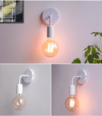 Nordic Modern Wall Lamp Iron Black E27 Indoor Lighting Bedside Bedroom Bathroom Lamp Sconce Wall Light Fixture Industrial Decor