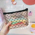1Pcs Female Make Up Pouch Portable Small Large Toiletry Beauty Case Women Mesh Cosmetic Bag Travel Storage Makeup Bag Organizer