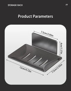 1pc Black Carbon Steel Soap Box Non Perforated Wall Mounted Bathroom Soap Box Bathroom Soap Holder Soap Storage Rack 2025