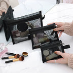 1Pcs Female Make Up Pouch Portable Small Large Toiletry Beauty Case Women Mesh Cosmetic Bag Travel Storage Makeup Bag Organizer