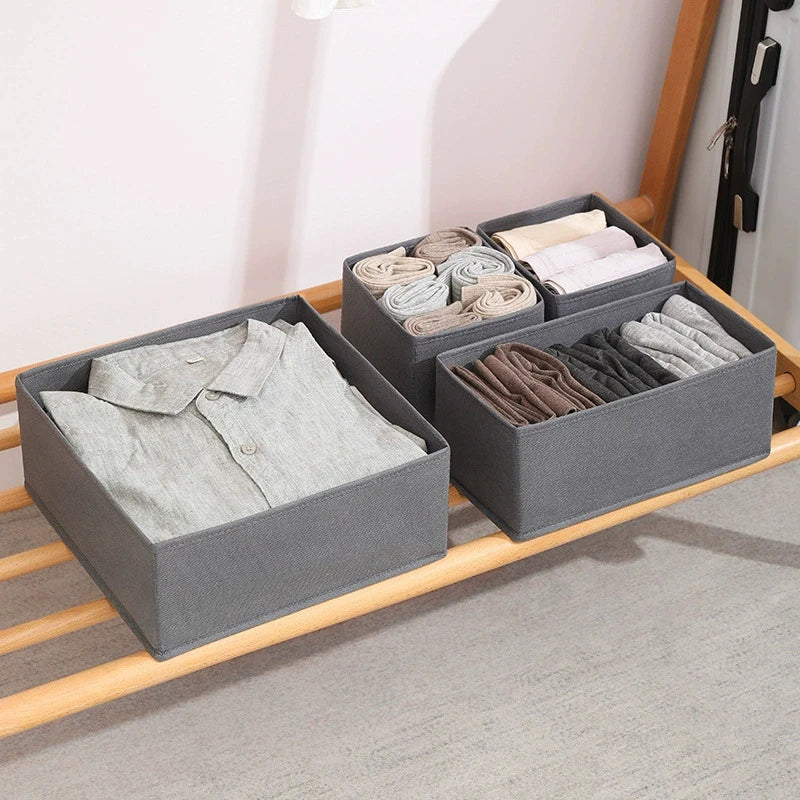 3PC Fabric Underwear Storage Box Drawer Organizers for Closet Organization and Storage of Socks Underwear Ties and More