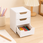 3-Tier Plastic Cosmetic Storage Box Organizer with Drawers Multifunctional Countertop Storage for Jewelry Office Supplies